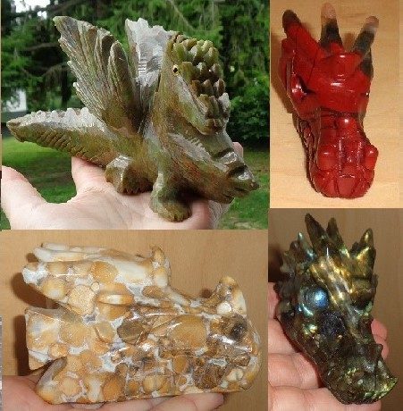 Edelstein Drache Ozean roter Jaspis Labradorit Edelstein Drache Ozean roter Jaspis Labradorit Bergkristall